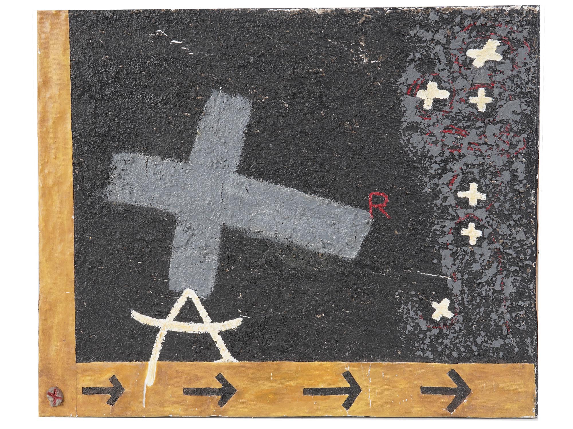 MID CENTURY ABSTRACT PAINTING BY ANTONI TAPIES